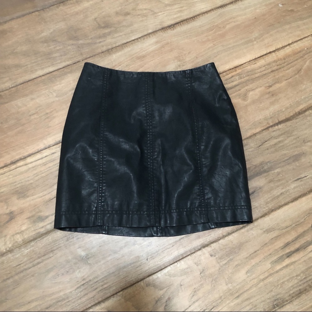 Free People lined faux leather mini skirt
